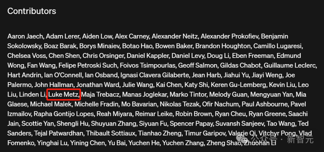 ChatGPT 幕后大佬、o1 推理模型作者 Luke Metz 官宣从 OpenAI 离职