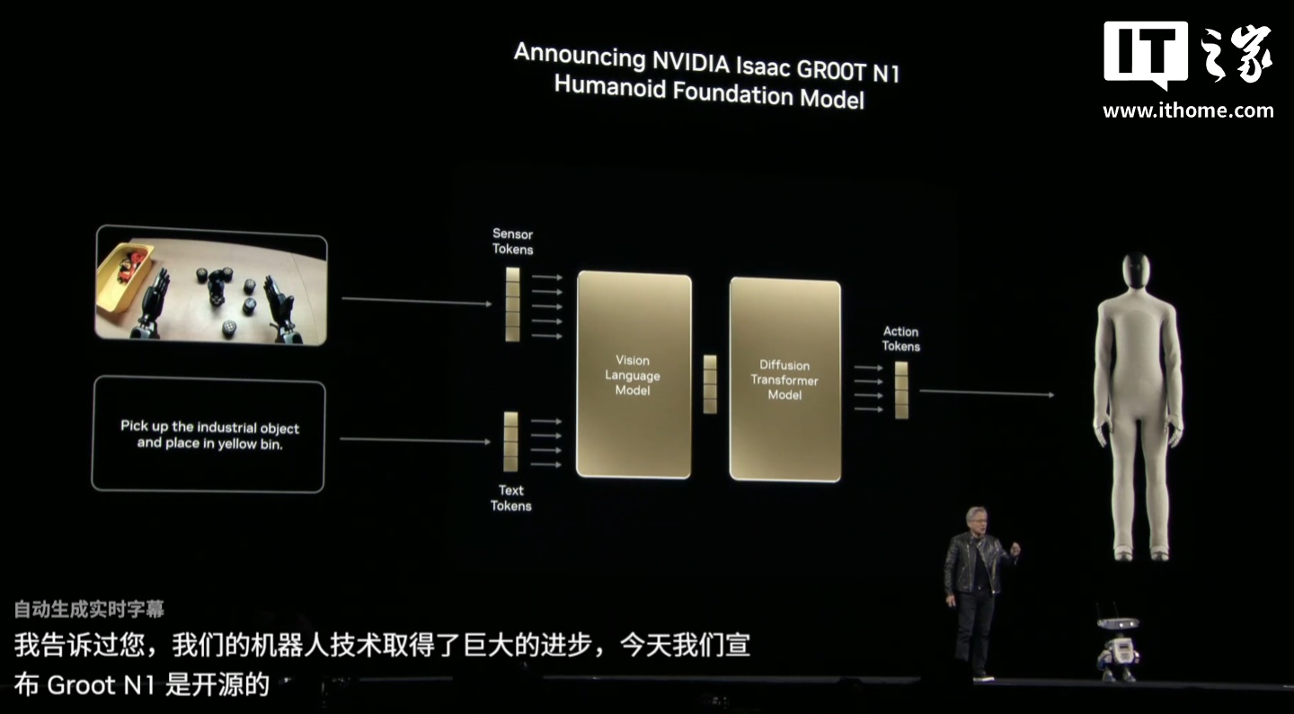 英伟达推出全球首款开源人形机器人功能模型 GR00T N1