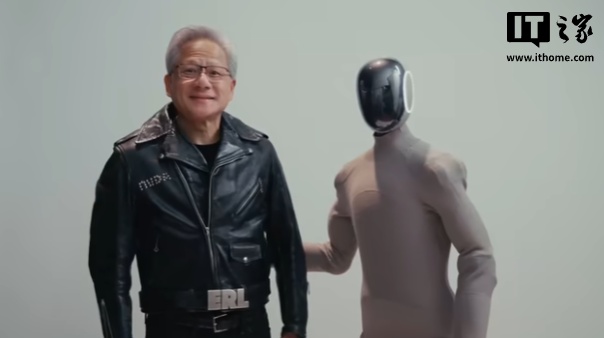 人形机器人给黄仁勋递上皮衣，1X、英伟达联手搞事情