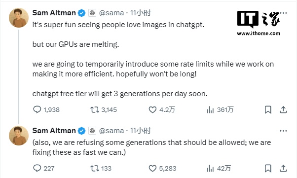 ChatGPT 文生图功能爆火致 GPU 超负荷，OpenAI 临时限流应对