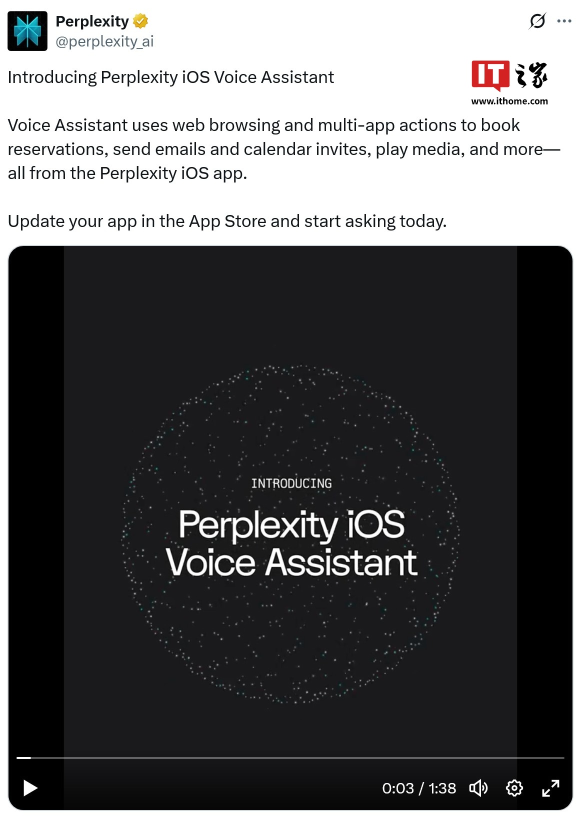 挑战苹果Siri:Perplexity推出iOS AI语音助手 挑战第一方 Siri:Perplexity 在苹果 iOS 平台推出 AI 语音助手
