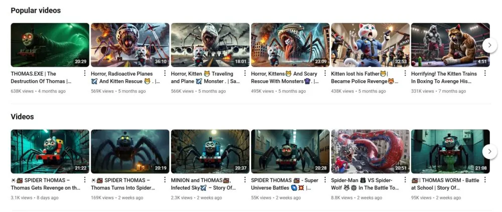 YouTube 上 AI 生成的儿童惊悚视频泛滥，平台监管面临挑战