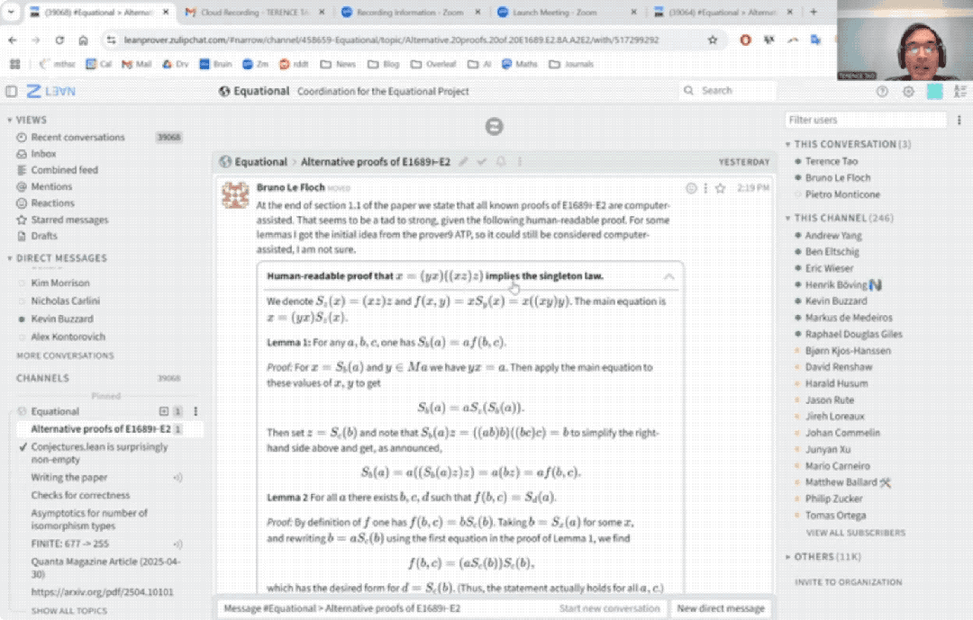 陶哲轩油管首秀：33 分钟，AI 速证「人类需要写满一页纸」的证明