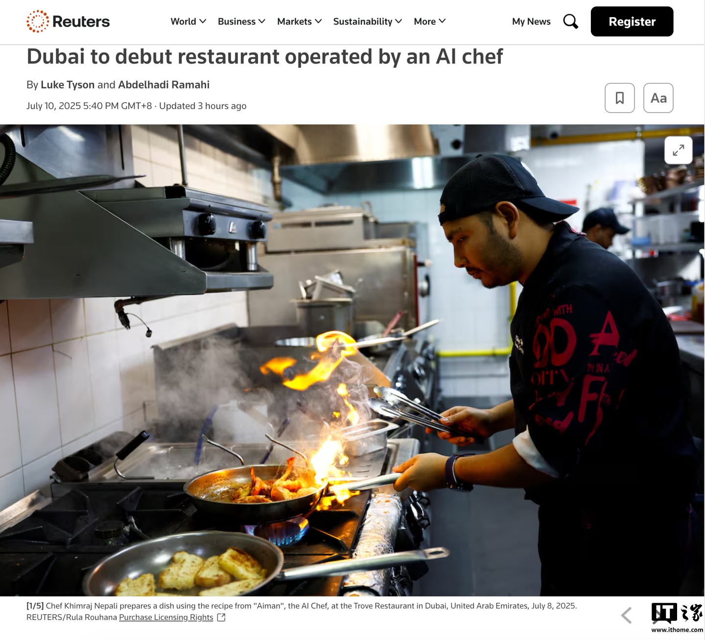 迪拜“AI 主厨”餐厅即将开业：大模型设计菜谱，打造独特大胆味觉体验