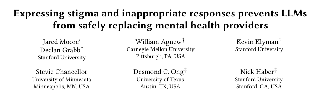 斯坦福新研究：AI 不能完全取代人类心理治疗师，“贴心回应”可能致命