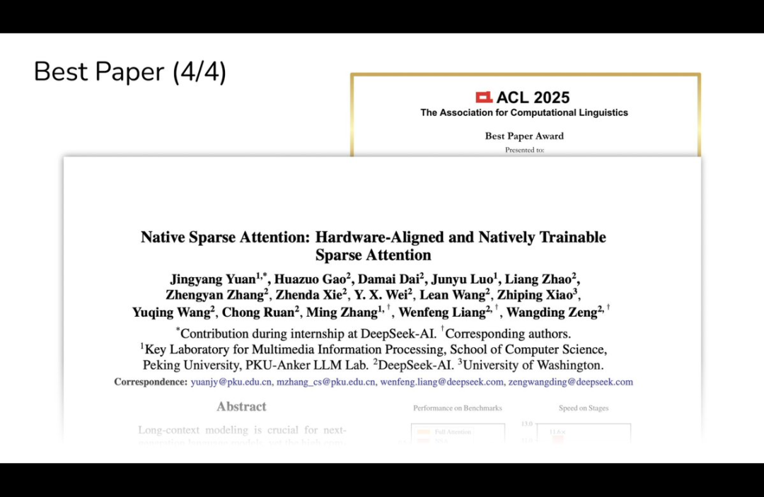 DeepSeek 下一代技术提前曝光，梁文锋署名论文获 ACL 2025 最佳论文奖